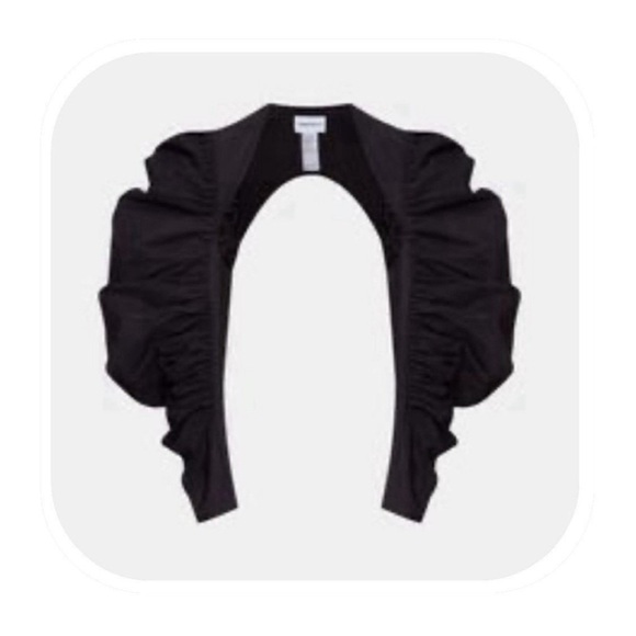 NWT Urban Revivo size 6 black puff sleeve crop jacket bolero blazer - Picture 2 of 12